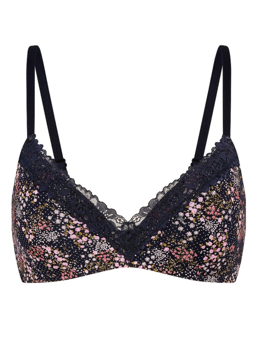 Victoria's Secret Navy Floral Lace Wear Everywhere Wireless Push Up